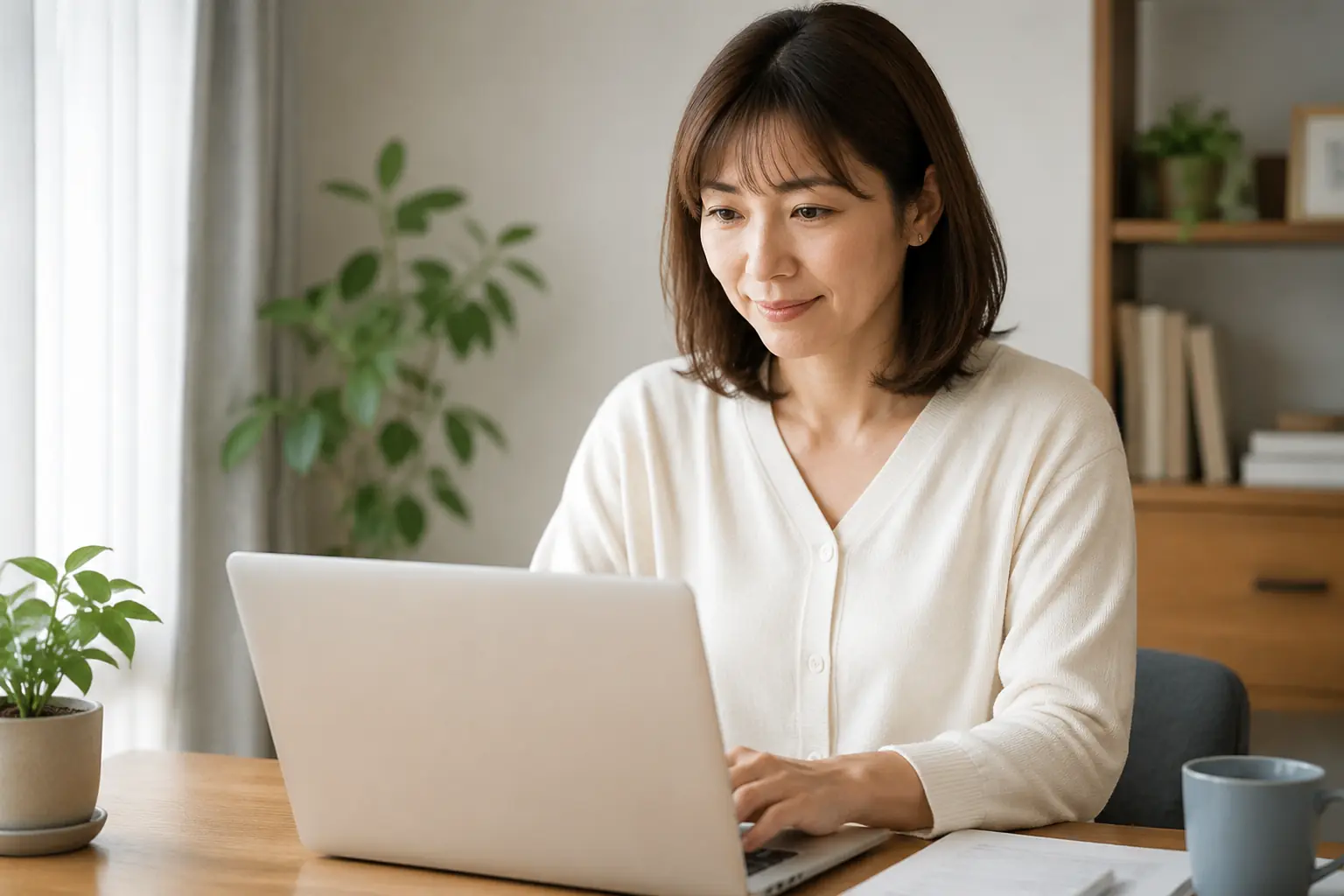 ノートパソコンでWebサイトを制作している受講者