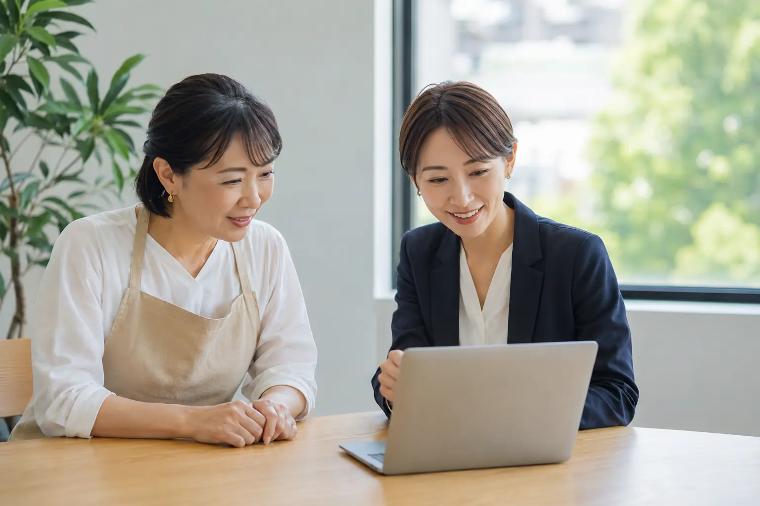 修了後も相談しながら進めている様子