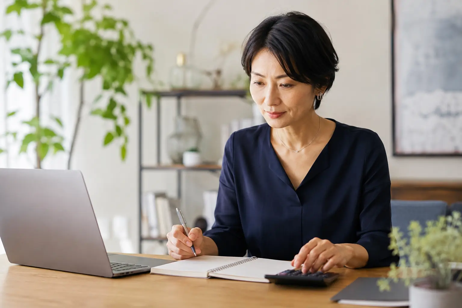 費用を確認している様子