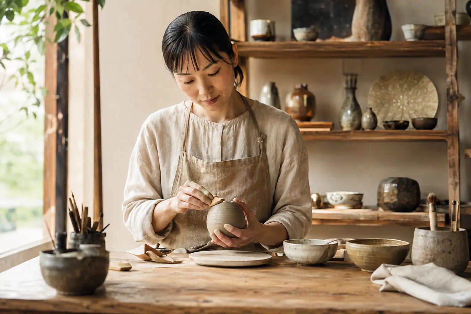 手仕事で作られた布小物のイメージ
