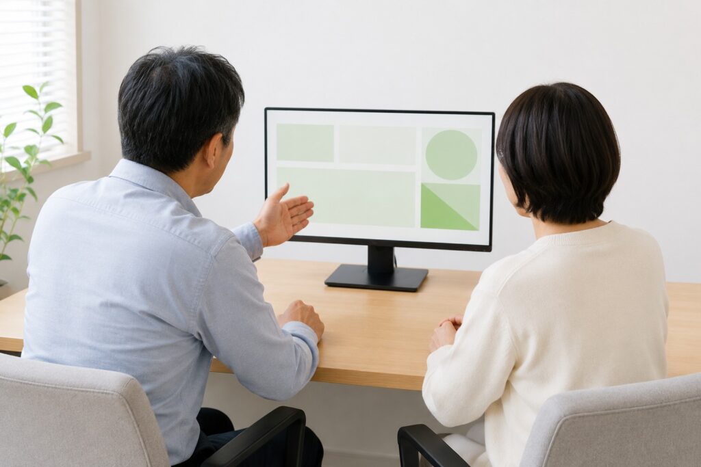モニターを一緒に見ながらのご相談