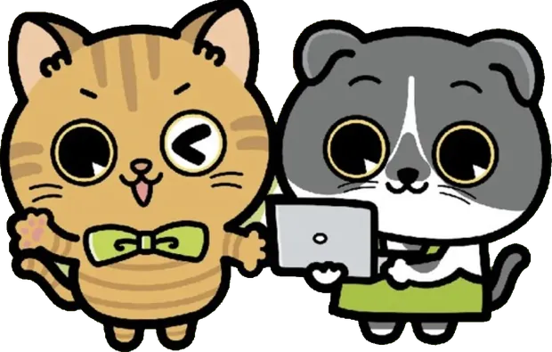 パソコンショップエムズのキャラクター（専務とらのすけ・店長しんのすけ）